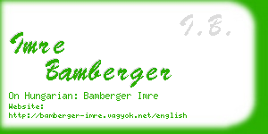 imre bamberger business card